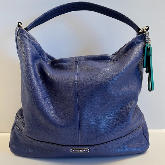 Designer Coach Vintage Midnight Blue Leather Hobo Handbag - Picture 2 of 10